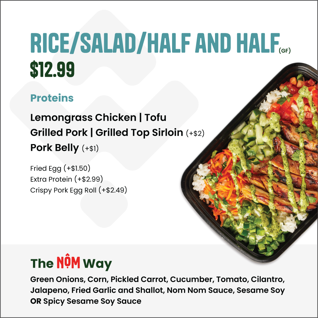 Rice and Salad menu board